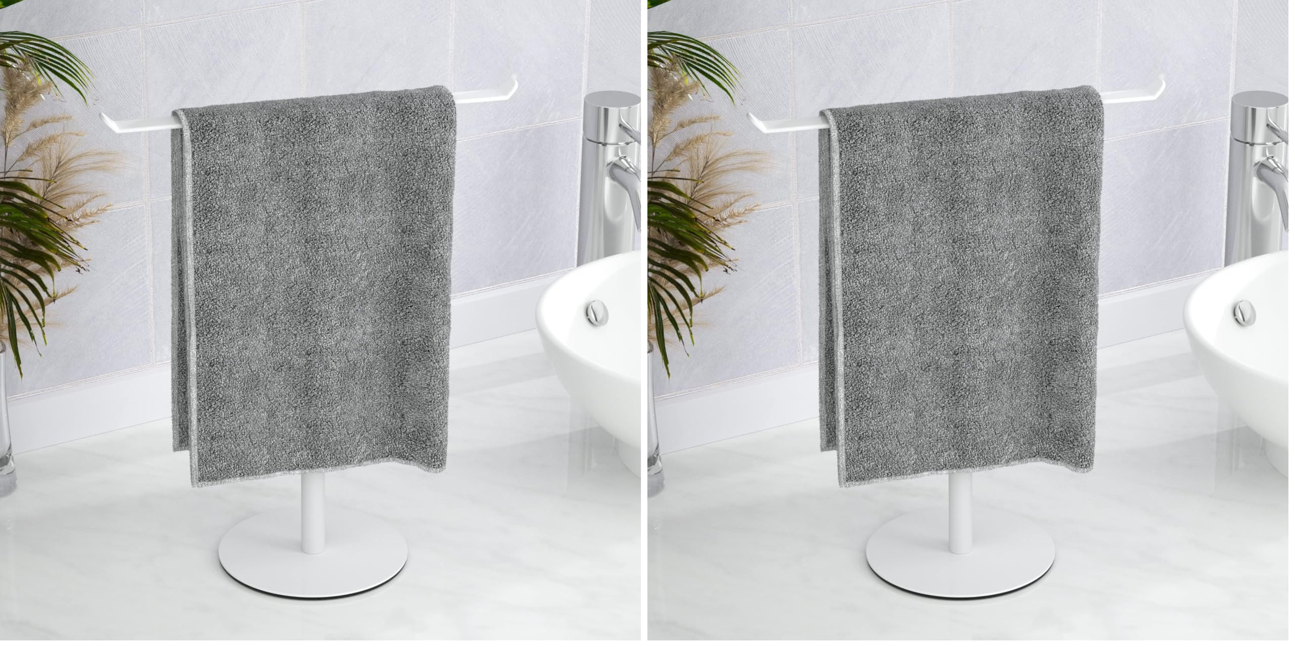 Towel Rack T-Shape Hand Towel Holder for Bathroom, Headband Holder Organizer and Bathroom Towel Racks,Kitchen Towel Rack White Hand Towel Holder (Pack of 2)
