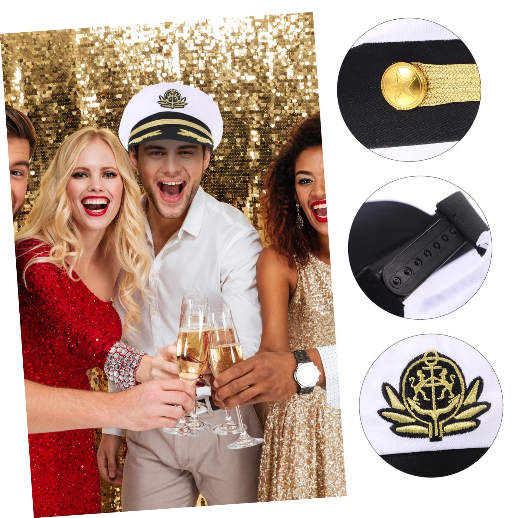 Holibanna Gorra Azul Marino Blanca Traje De La Marina Sombrero De Decoración Accesorios De Vestir Sombreros De Verano para Hombres Sombrero Hombres Adultos Algodón