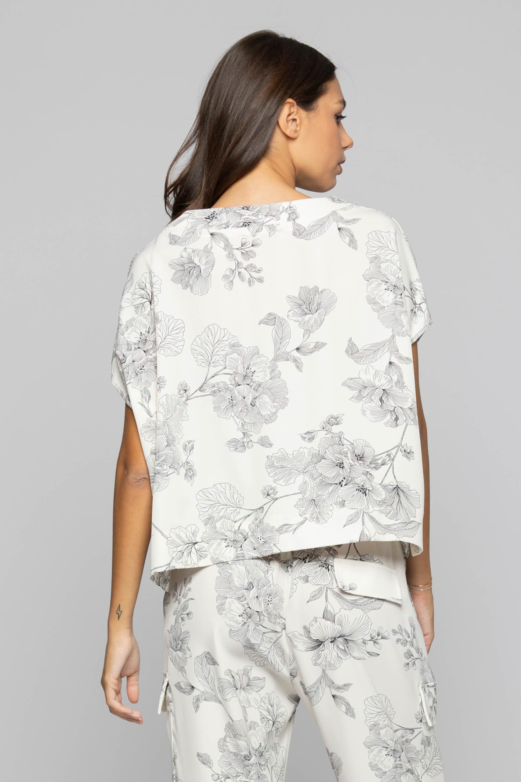 Kocca Blusa Donna Donna con Stampa Floreale a Maniche Corte MOD. Asya