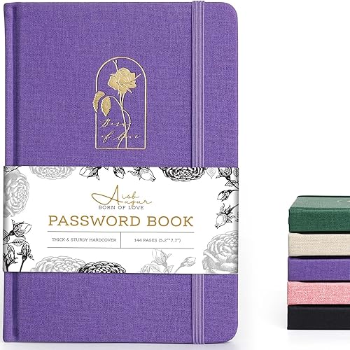 Molekaus Libro de contraseñas para personas mayores. Libro de contraseñas de tamaño mediano con pestañas alfabéticas utilizadas para iniciar sesión