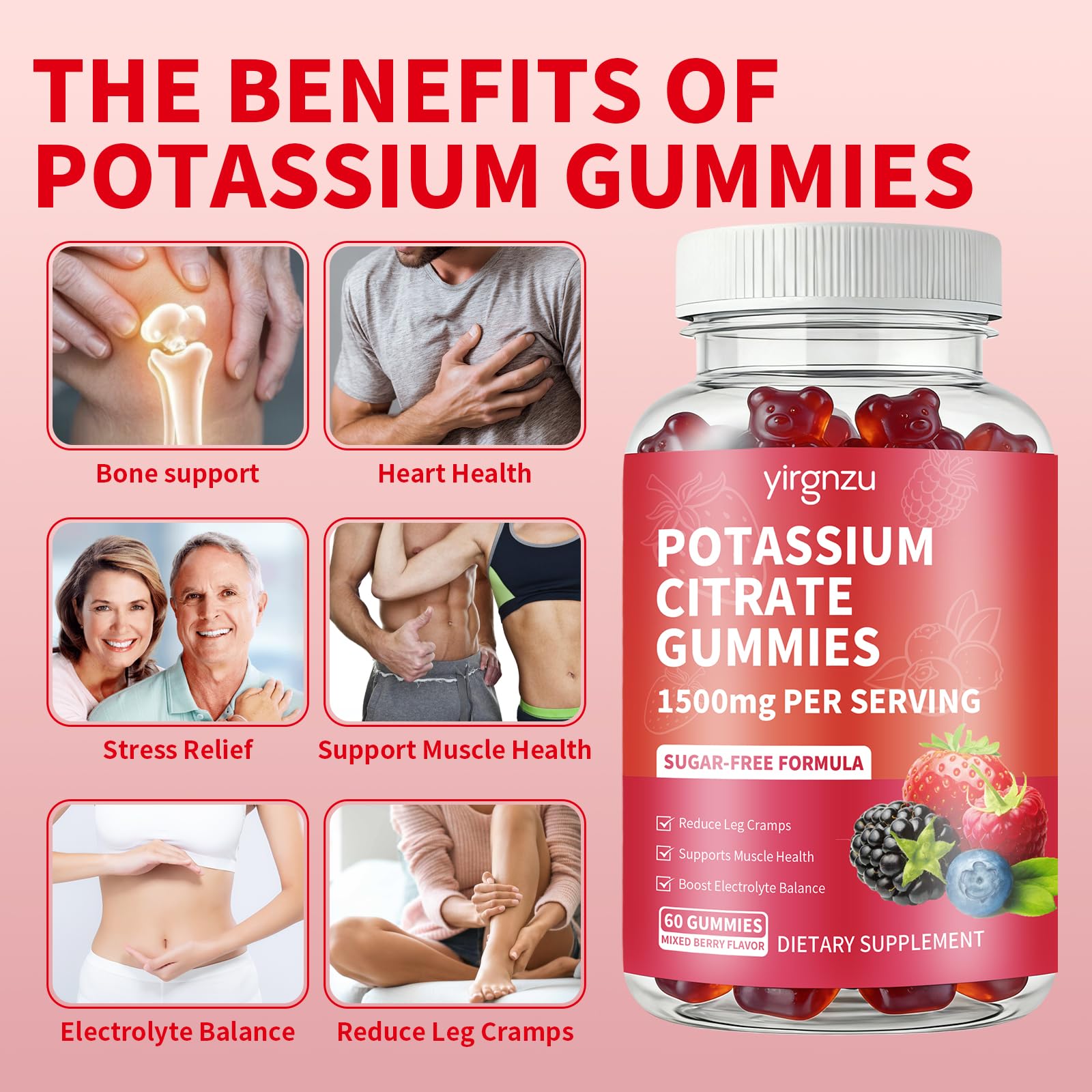 Potassium Gummies 1500mg, Chewable Potassium Supplement — Amazon image 3