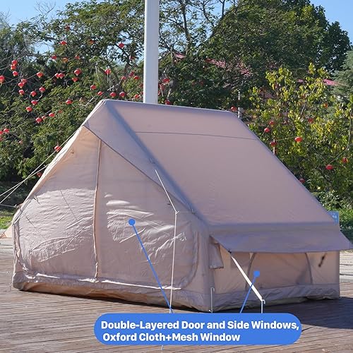 Miniatura 5 de Tiendas de campaña inflables para acampar con bomba, tiendas de campaña Air Glamping, fácil instalación, 10 x 6.9 pies, tienda de campaña inflable