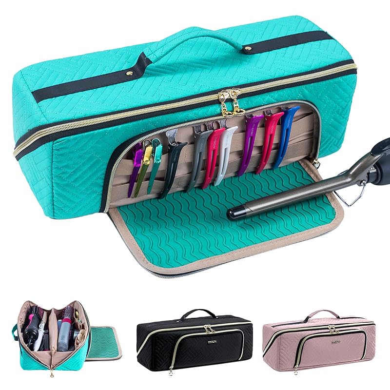 Estojo de viagem 2 em 1 ELCUPA para ferramentas de cabelo e cosméticos