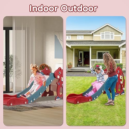 Miniatura 3 de Tobogán para Niños para Niños Pequeños - 4 en 1 Tobogán de Plástico Independiente para Interiores para Niños Pequeños Conjunto de Juego de Tobogán