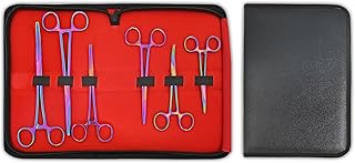 MuskalMed Ultimate HEMOSTAT Set Multi Rainbow Color, 6 Piece Includes Tactical KIT Ideal for Hobby Tools, Electronics, Fishing and Taxidermy W/CASE Included 7.25