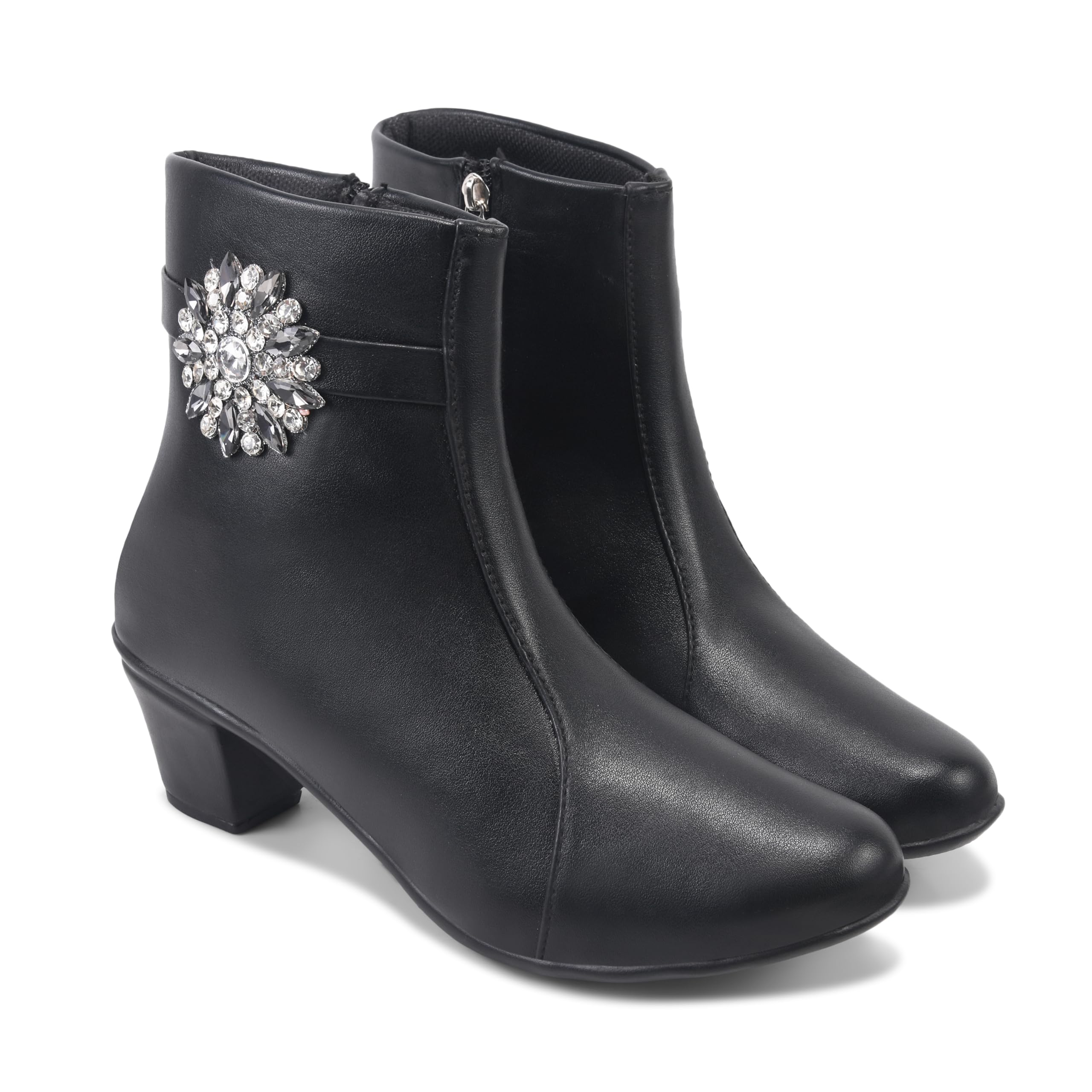 perfect step Slays women comfortable Boots | Extra cushioned foot bed and skin friendly Ankle Boot with low heels | Trendy, Stylish, Casual Boots with zipper | Winter, snow and holiday outings-picture-13