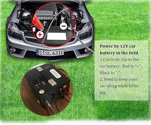 Miniatura 4 de Compresor de aire PCP portátil de alta presión de calidad A+ para pistola de rifle de aire, etc., coche 12V o 110V, parada automática, sin aceite,