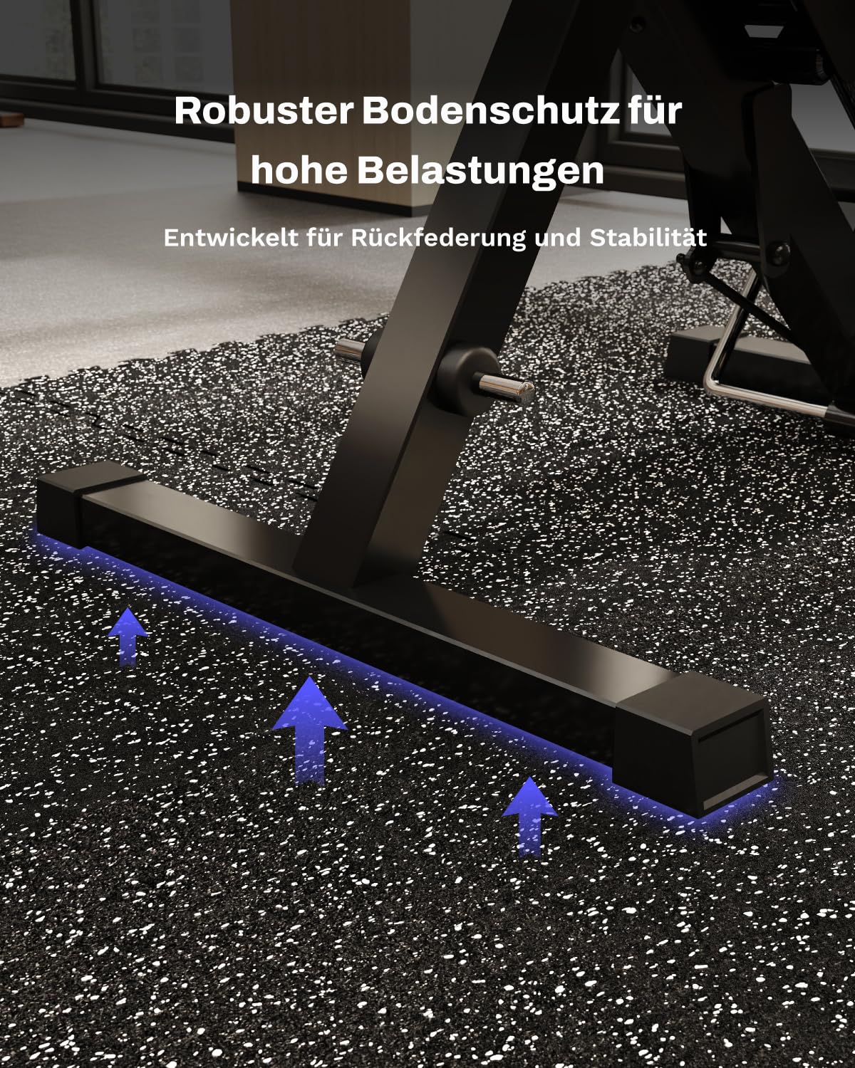 AIRHOP 12 Matten 60x60x1,4cm Extra Dicke Robuste Gummierte, rutschfeste Puzzlematte, Geeignet Für Fitnessstudio Und Heimfitness, Schwere Trainingsbelastung, Bodenschutzmatte Fitness