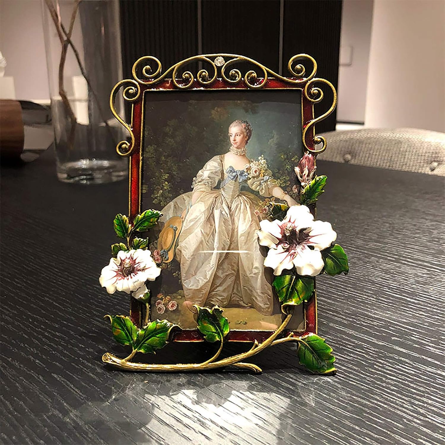 Metal Picture Frame With Flower Edge,Very Ornate Frame For Home Decor