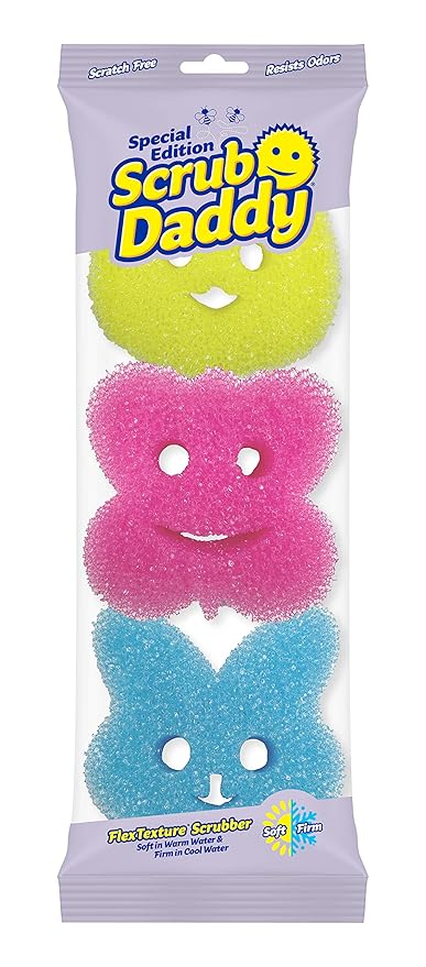 Scrub Daddy Special Edition Spring - Scratch-Free Multipurpose Dish Sponge - BPA Free & Made with Polymer Foam - Stain & Odor Resistant Kitchen Sponge (3ct)