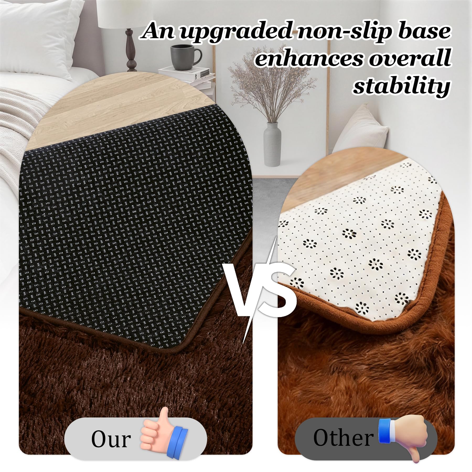Best Brown Area Rugs of 2026: Researched Picks 2 Luxturiy 8x10 Area Rug Living Room Bedroom: Fluffy Plush Shag Carpet Brown — product photo