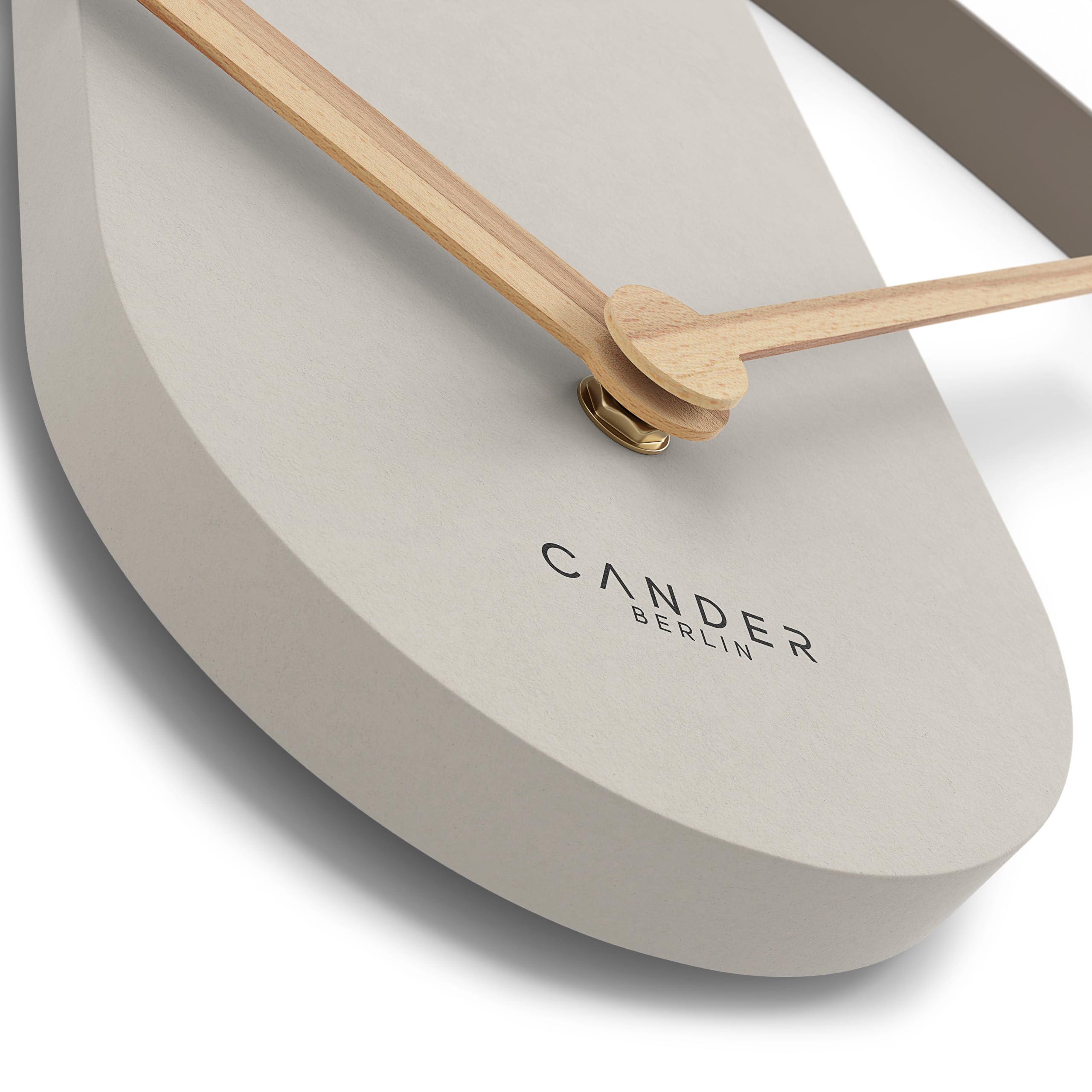 Cander Berlin MNU 5560 P XXL Reloj de pared vintage silencioso, 60 cm, metal, manecillas de madera, sin ruido de tictac, grande, moderno, negro, salón, cocina