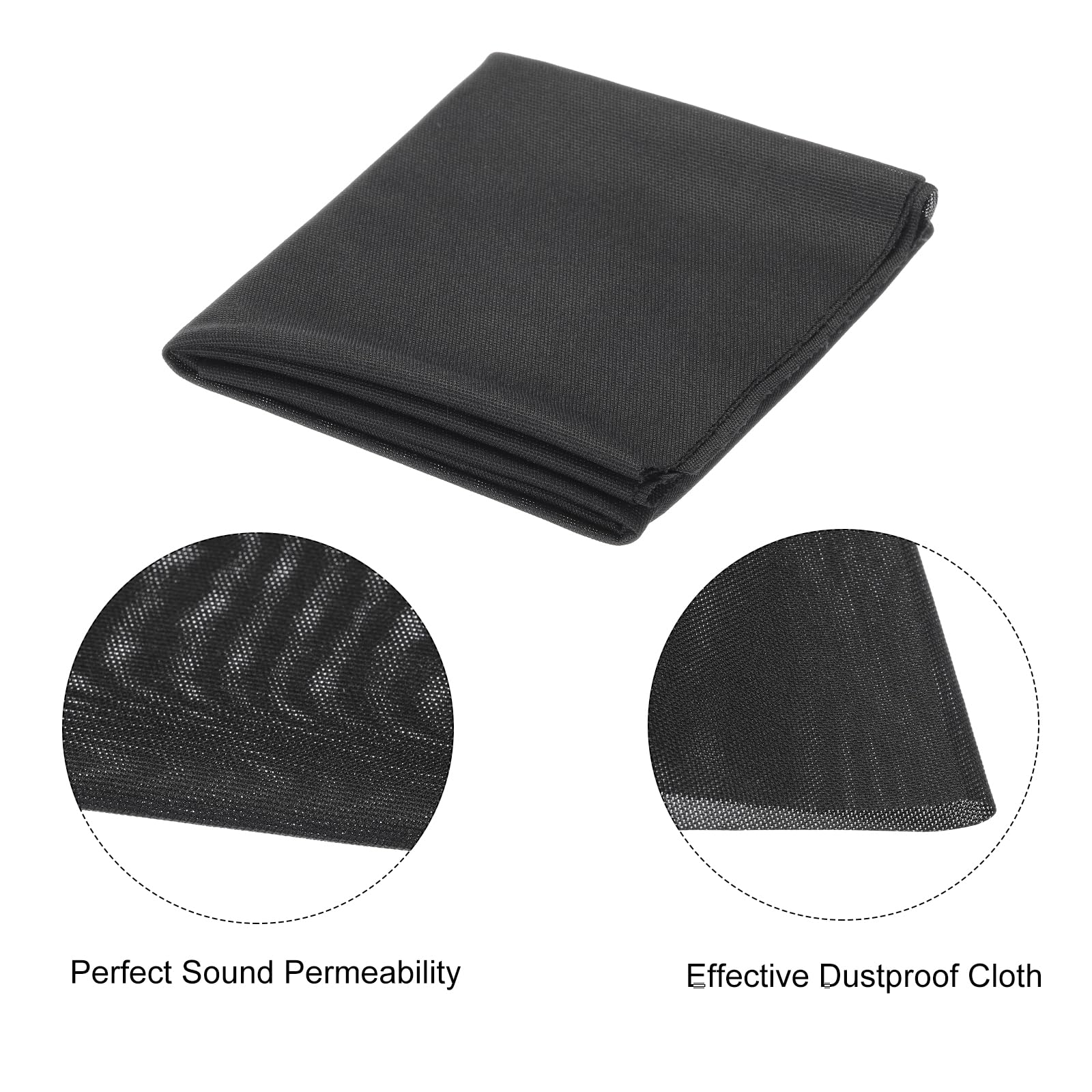 QUARKZMAN Lautsprecher Grilltuch 65x150cm - Leichtgraues Mesh Stoff Für Stereo Boxen