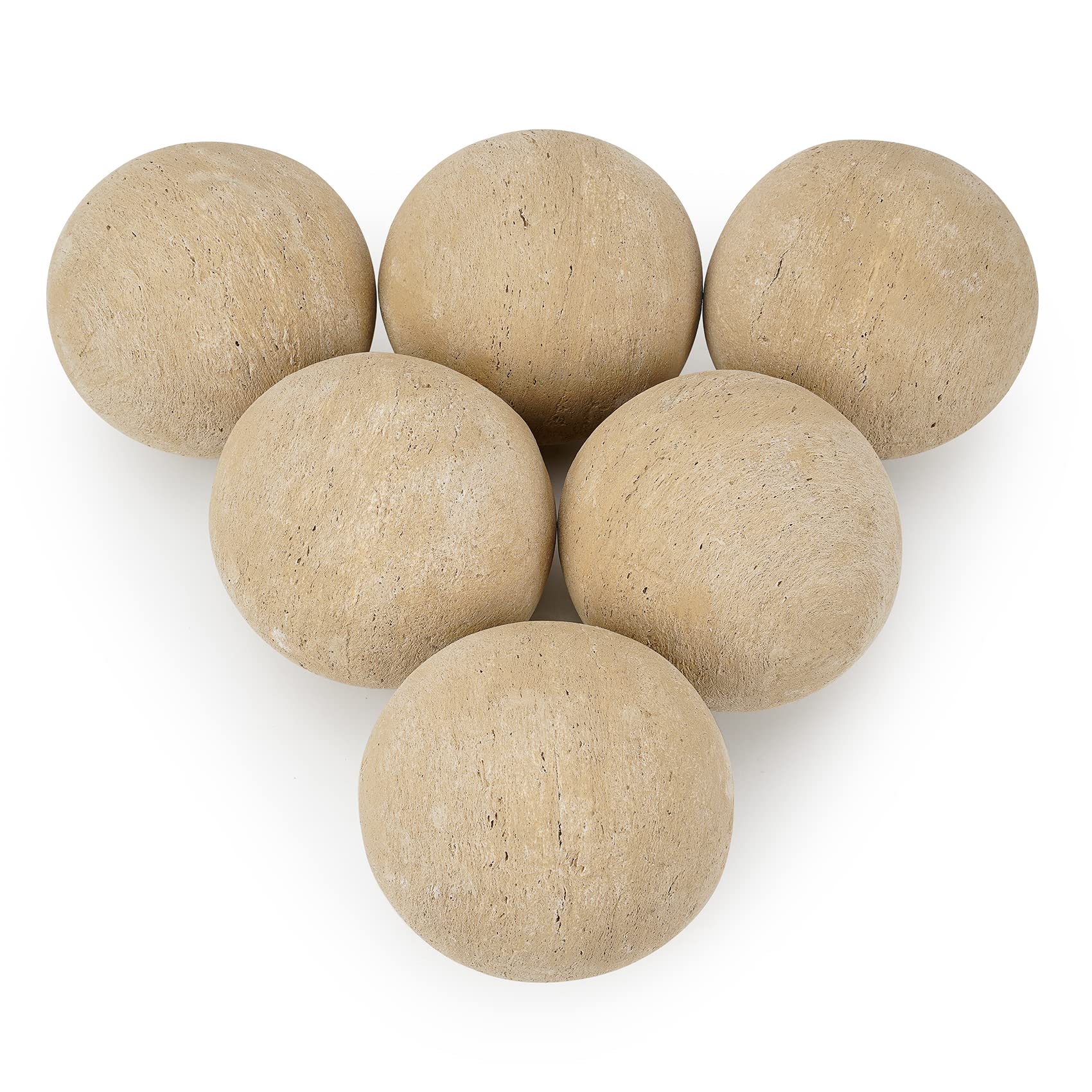 Stanbroil Ceramic Fire Balls - 5â€? Round Fire Stones for Fire Pit Fire Bowl and Fireplace - Set of 6, Beige