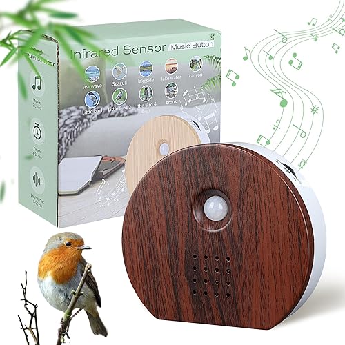 Miniatura 8 de Caja de Sonido de Pájaros Cantantes Original, Caja de Sonido de Ruido Blanco de la Naturaleza con Sensor de Movimiento, Aves Cantando Portátil con