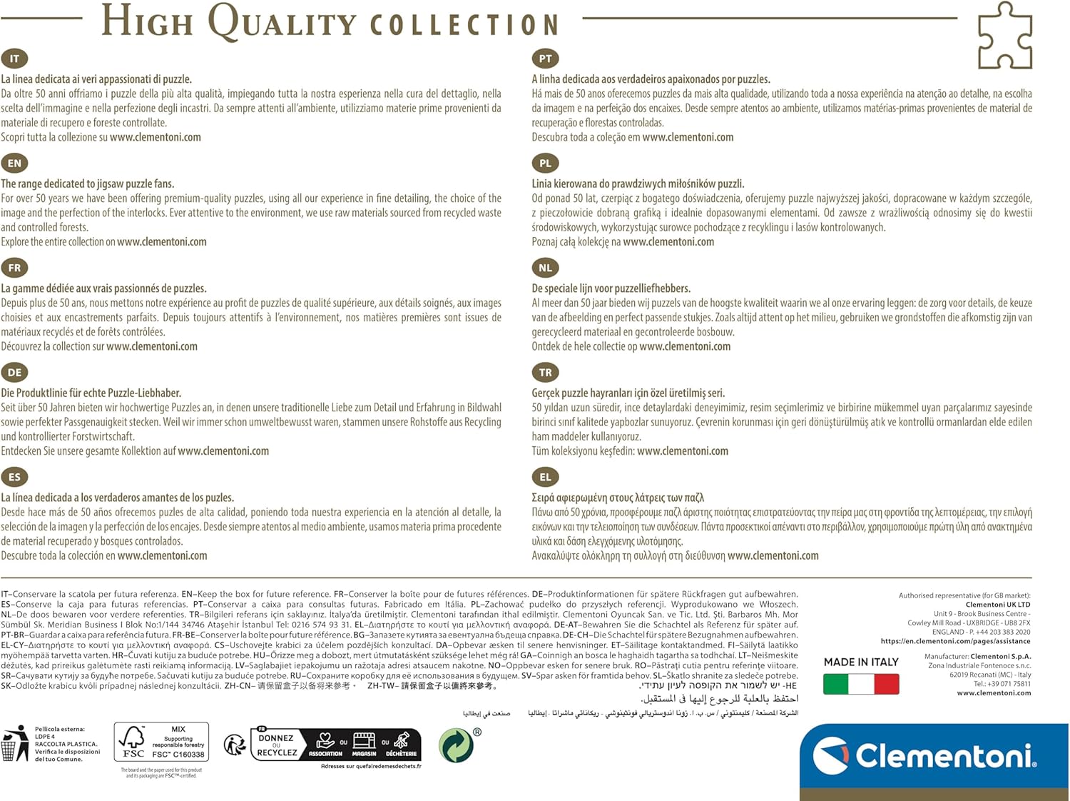 Clementoni Collection-Himeji Castle in Spring-1000 Pieces-Puzzle, Vertical, Fun for Adults, Made in Italy, Multicoloured, 39819