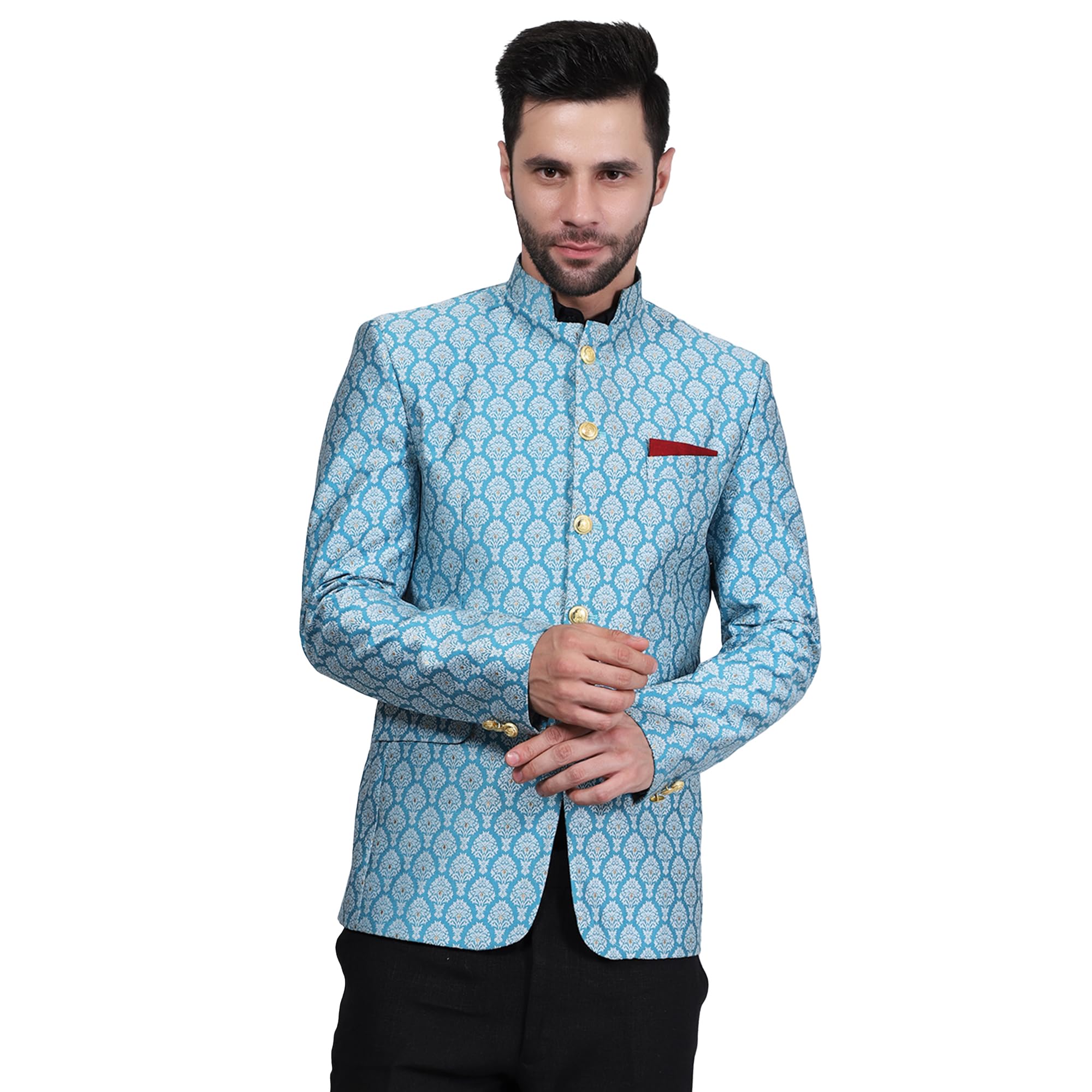 wintage Banarasi Rayon Cotton Blue Blazer-picture-38