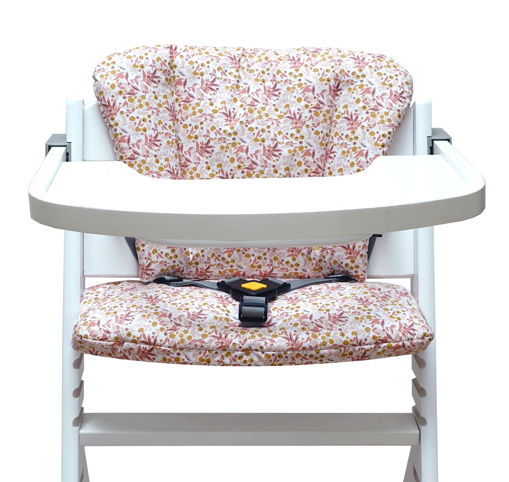 Blausberg Baby - Timba Sitzkissen Set ABWASCHBAR für Safety 1st Hochstuhl - Blumenwiese Rosa Beige