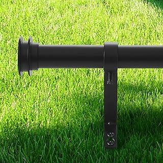 NICETOWN Rustproof & Waterproof Heavy Duty Outdoor Patio Curtain Rod Set with Classic Groove Round Finials, 1 inch Diamete...