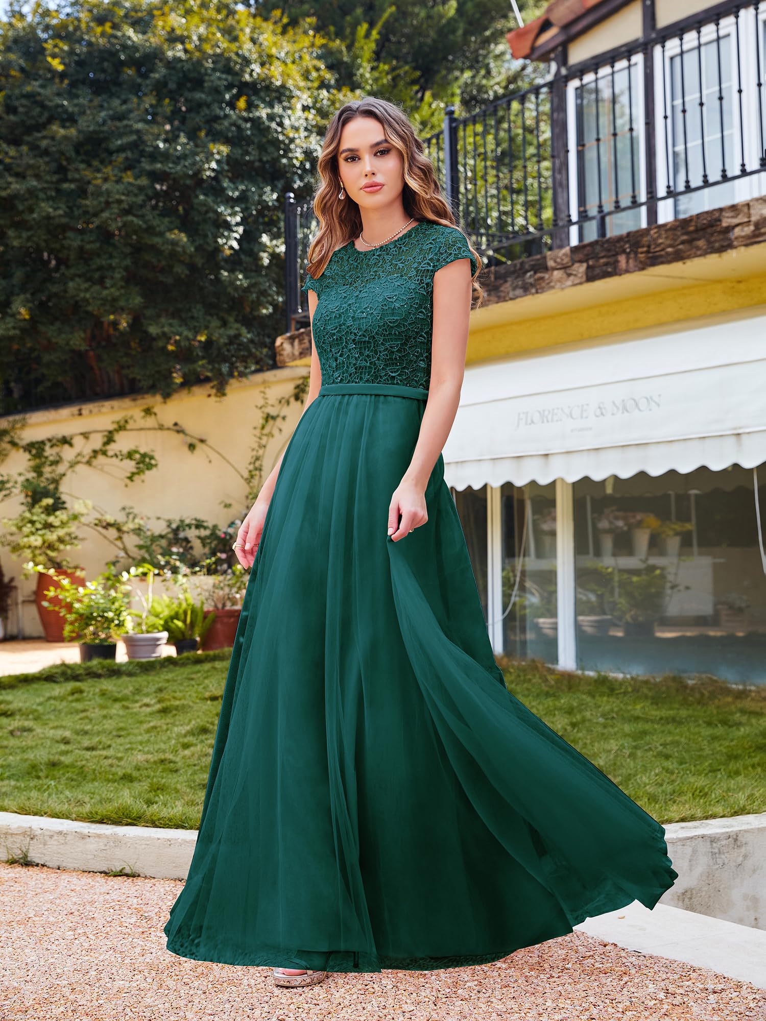 BABYONLINE D.R.E.S.S.Robe Cocktail Femme Mariage Col Rond sans Manches en Tulle pour Bal Soirée Robe élégante