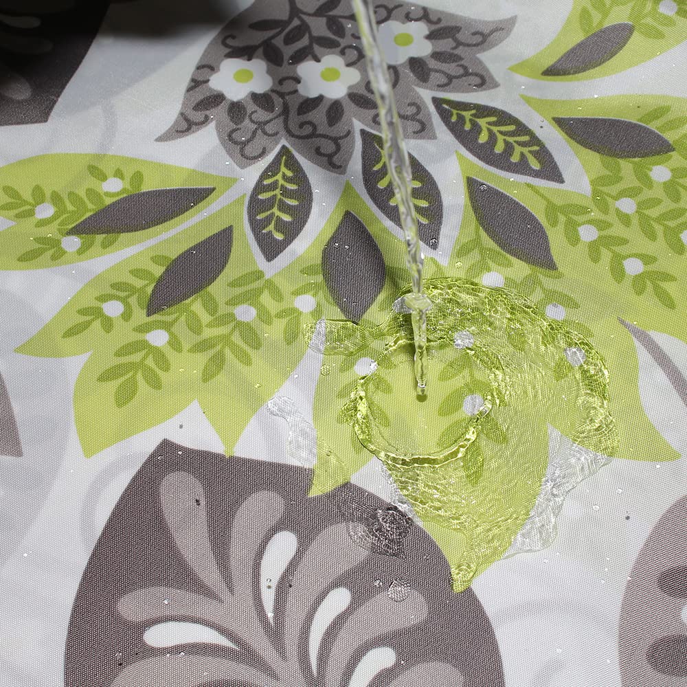 GONOVE Shower Curtain 240 x 200cm Mildew Resistant Waterproof Polyester Fabric Flowers Bathroom Shower Curtain Liner Long Washable Bath Curtain with Hooks - Image 3