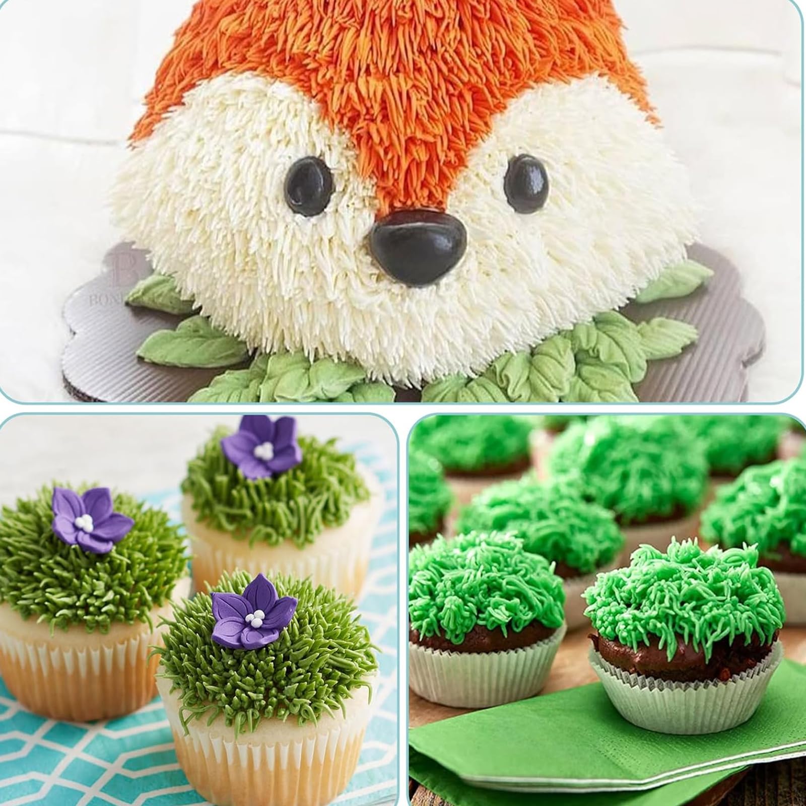 Lot De 3 Douilles à Herbe Professionnelles (n°233, 234, 29) – Acier Inoxydable – Pour Décorer Gâteaux, Cupcakes - 9