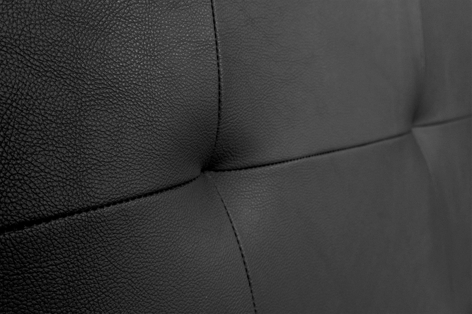 Cabecero tapizado en Polipiel Modelo Malaga 3. Cabezal para Cama de Matrimonio o Juvenil. Cabeceros de 50 de Altura. (Negro, para Cama de 180 (Medidas 190x50x5))