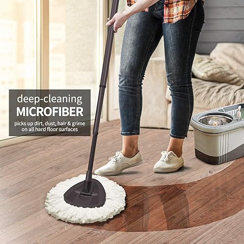 Miniatura 6 de Paquete de 4 cabezales de repuesto para trapeador compatibles con recambios de trapeador Ocedar EasyWring, repuesto de cabezal de trapeador giratorio