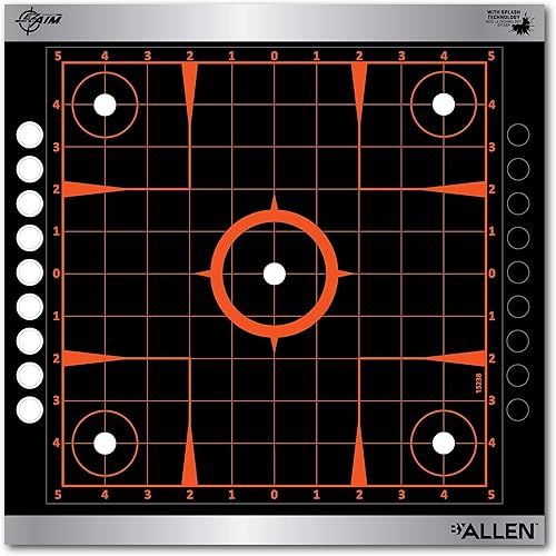 Miniatura 4 de EZ Aim - Diana de disparo adhesivo reflectante para salpicaduras, diseño de diana de papel, diseño de diana y pistola, rejilla de vista, silueta