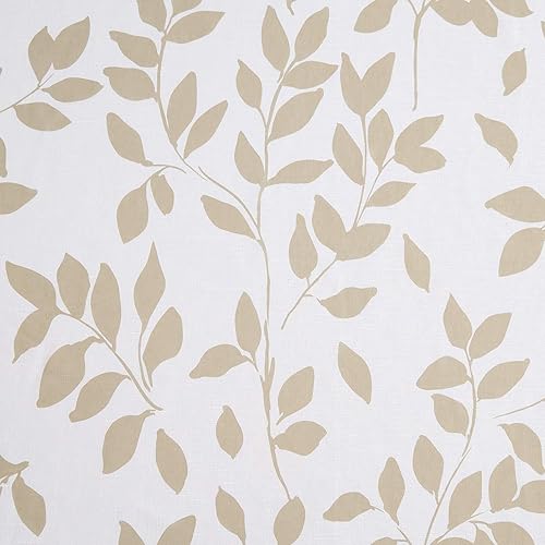 Miniatura 8 de Treatmentex - Cortinas transparentes con estampado de hojas, color blanco