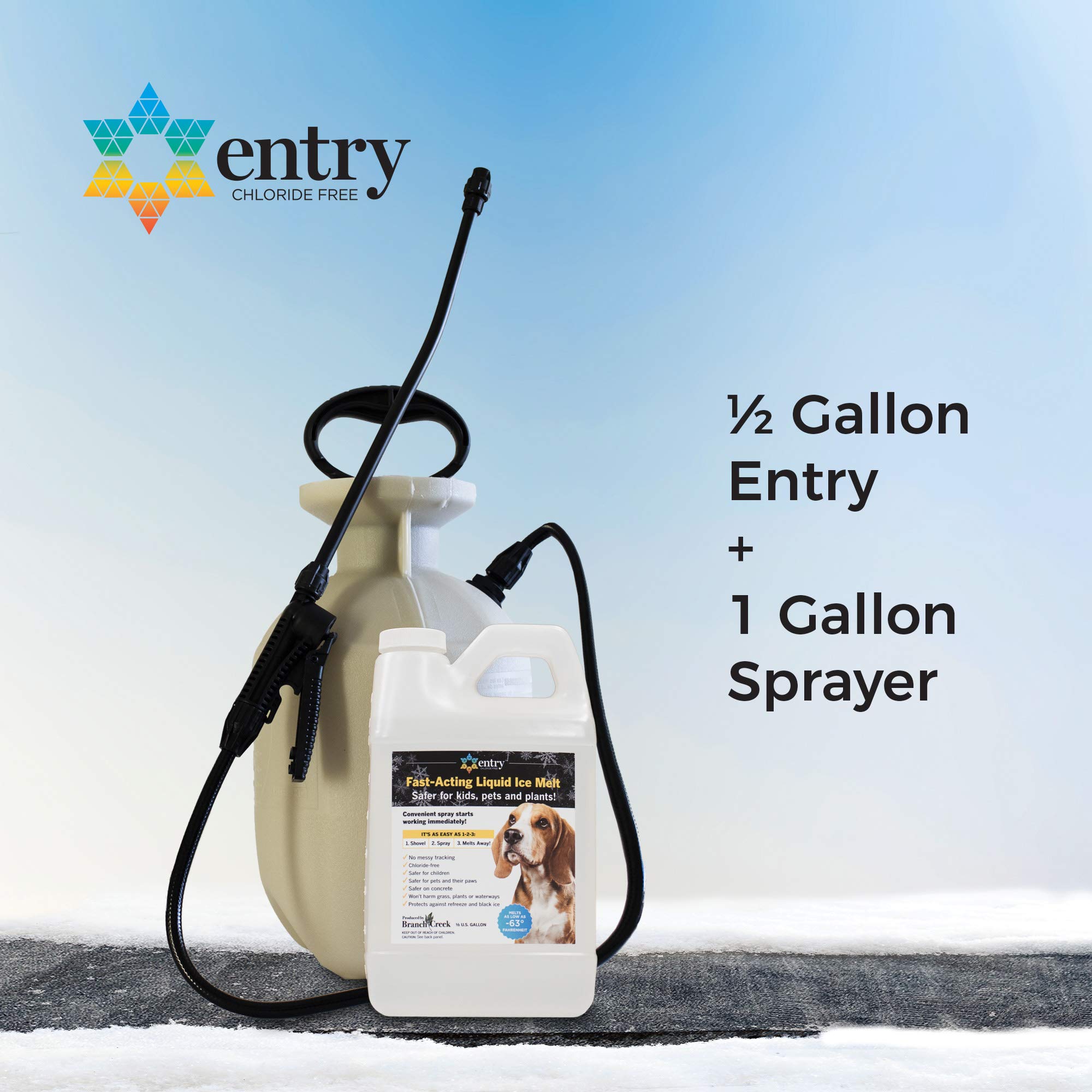 Branch Creek Entry ChlorideFree, NonToxic Liquid Ice Melt and Manual