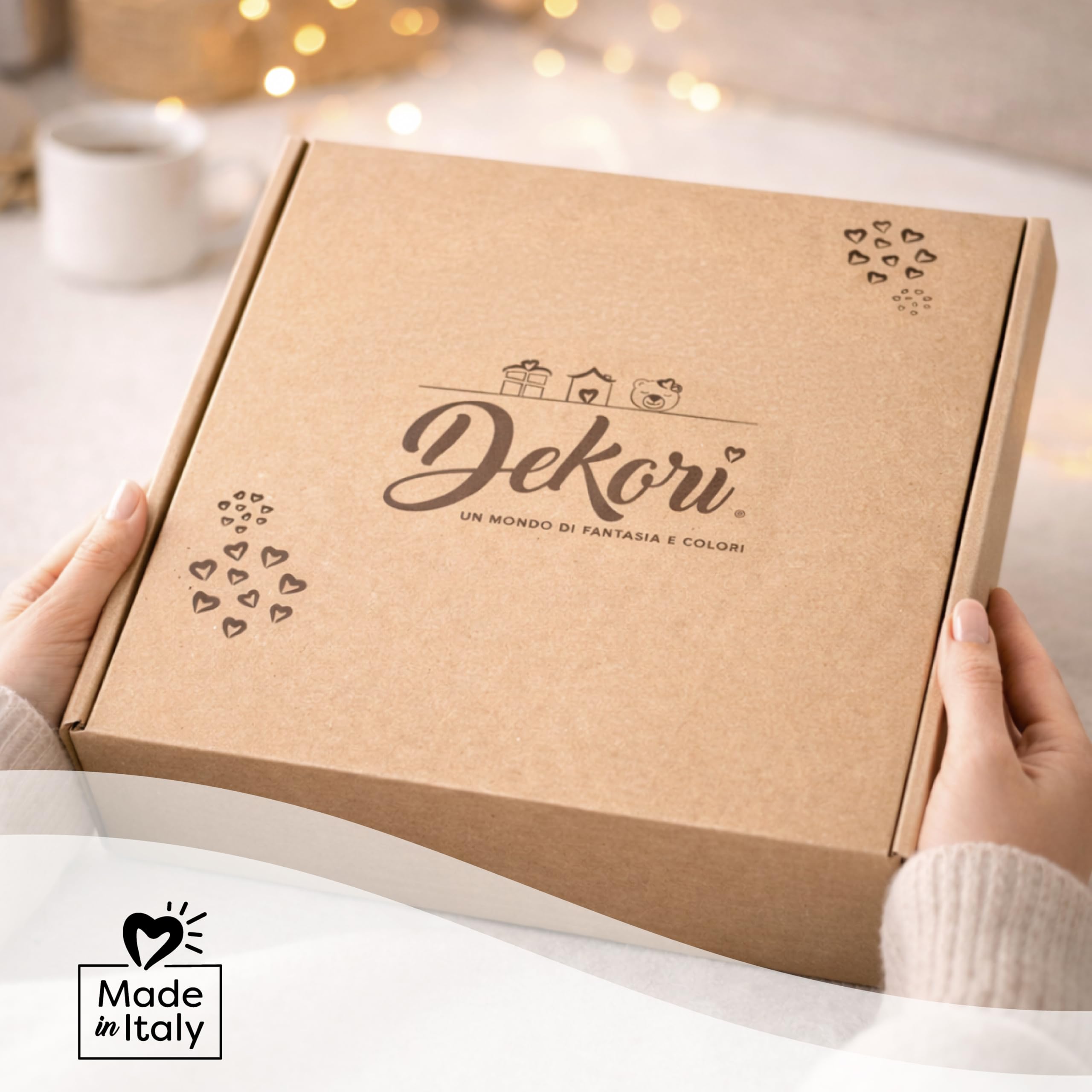 DEKORI Appendichiavi da Parete HOME in Legno – Portachiavi da Muro 6 Ganci Metallo – Decorazione Ingresso Casa Stile Country Moderno – Organizer Chiavi Parete – Made in Italy