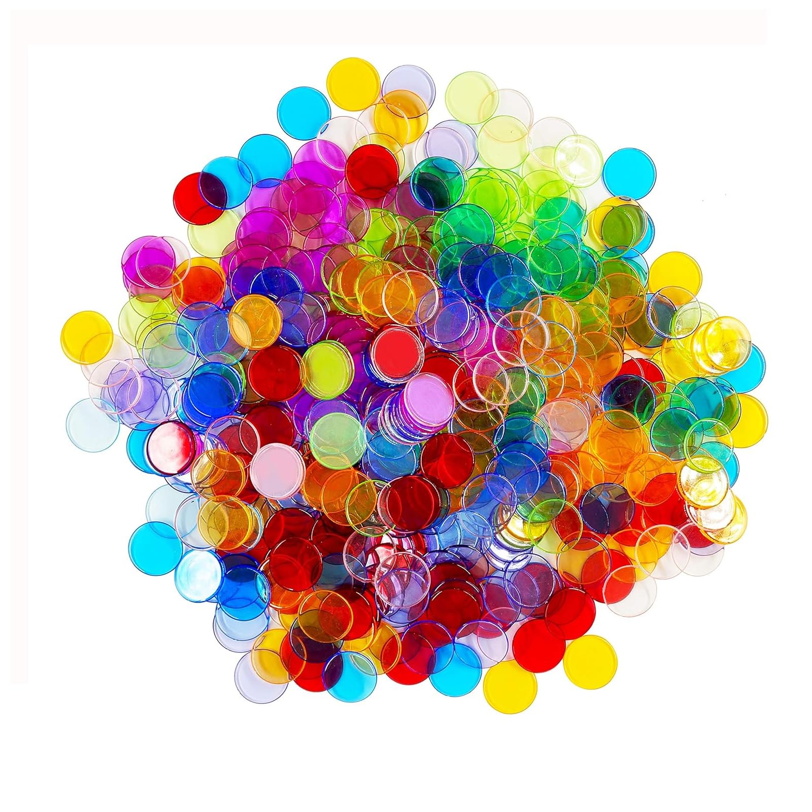 Jetons Loto Méga Pack 500 Multicolores Transparents