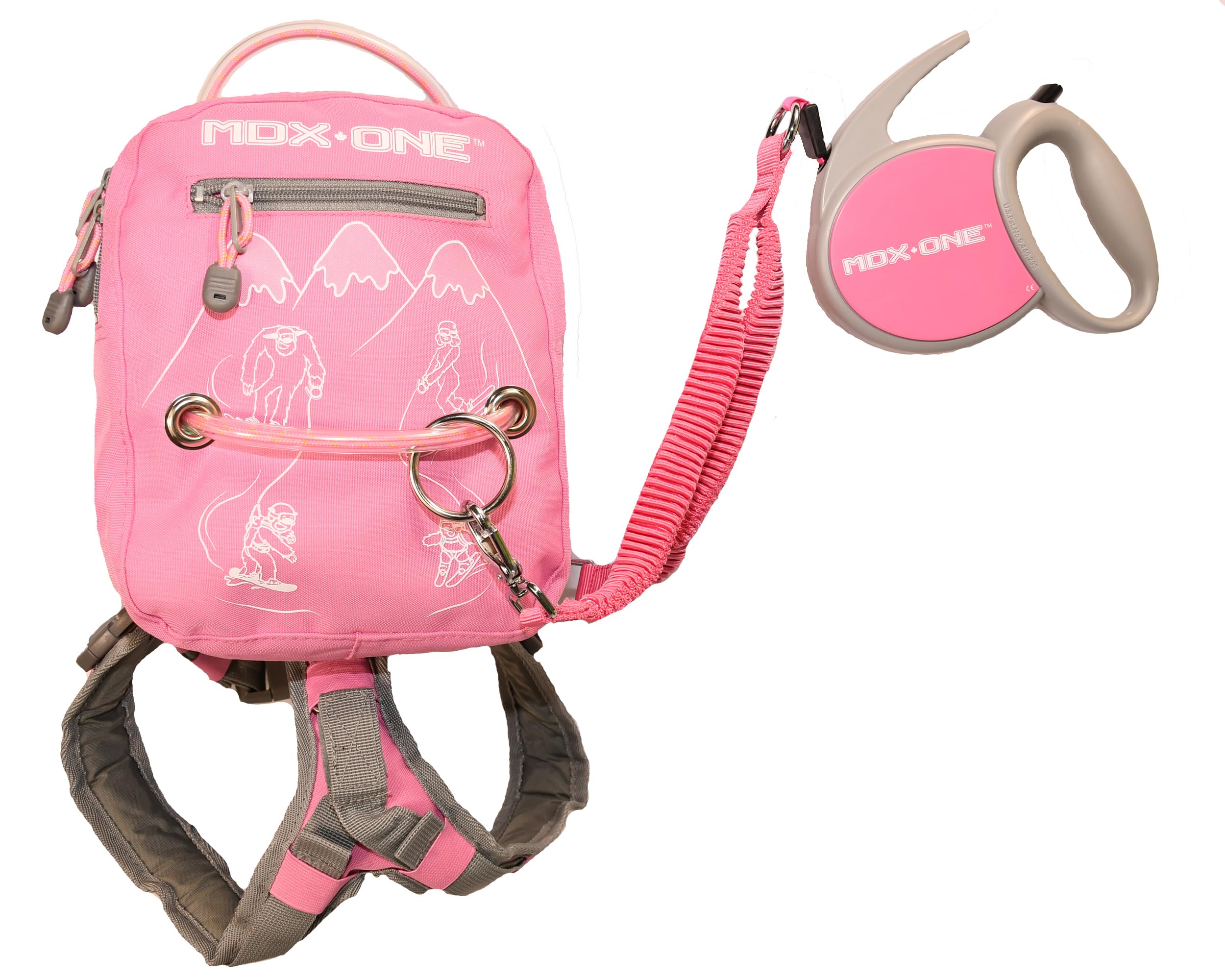 MDXONE Kids Ski & Snowboard Harness Trainer – Retractable Leash, Shock Bungees & Removable Seat