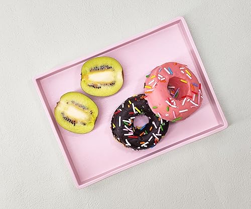 Miniatura 5 de VCREATC Pequeña bandeja rosa para servir (8.5 x 6.3 pulgadas) para accesorios de servir, spa, café, bebidas, vino, té, bar, fiesta, condimento,