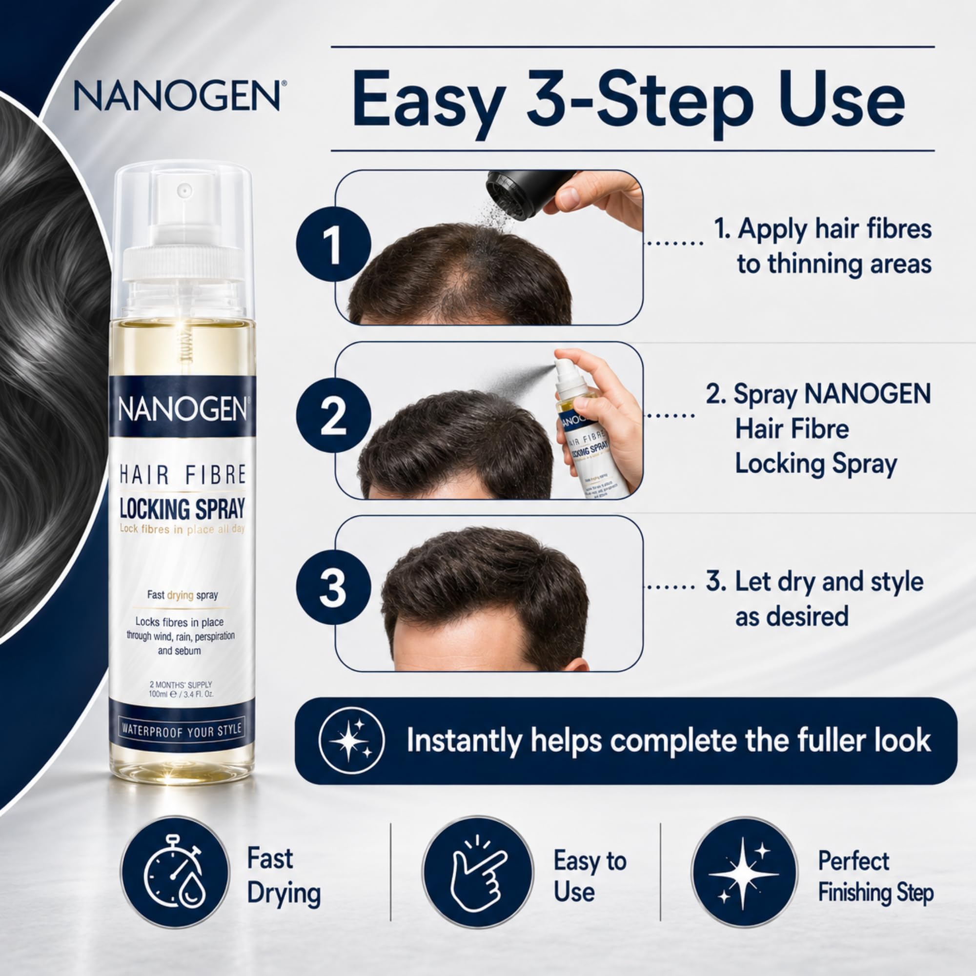 NANOGEN Hair Fibre Locking Spray 100ml 1
