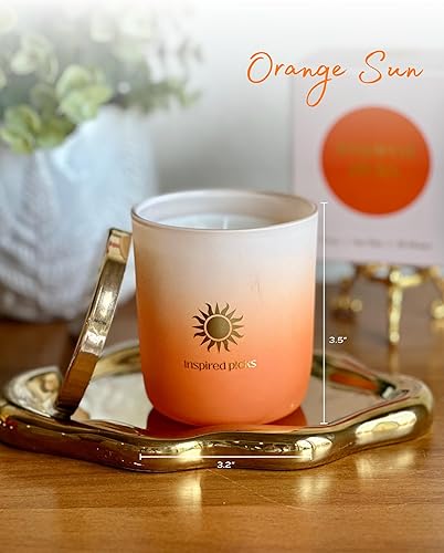 Miniatura 3 de Juego de regalo de 2 velas de Thanksgiving Family Time - Paquete de 2 velas de sol de oro naranja, bergamota y palisandro y luna de oro amarillo,