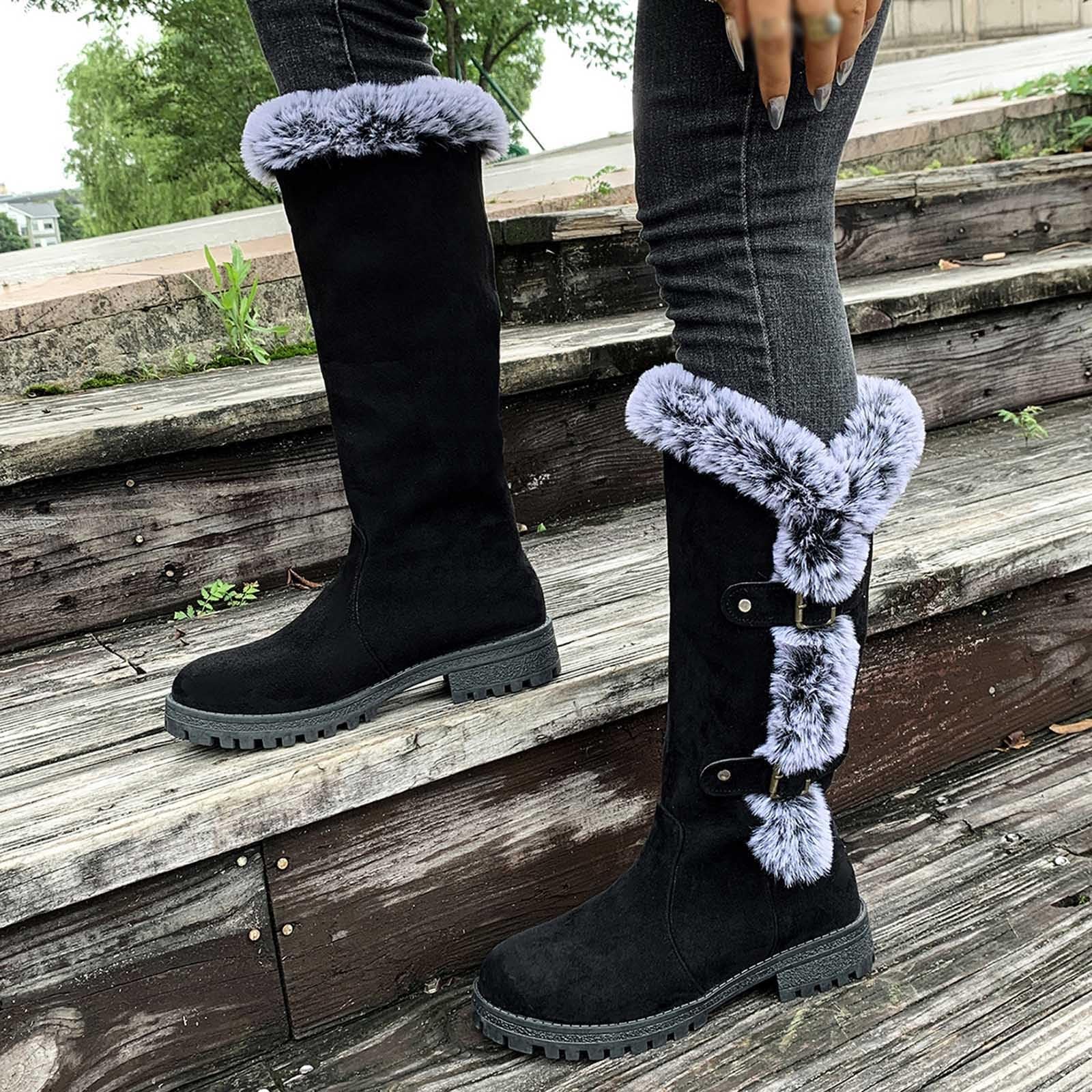 Buty zimowe, średniej wysokości, z zamszową podszewką, ciepłe, wygodne, outdoorowe, na zimną pogodę, antypoślizgowe, wytrzymałe