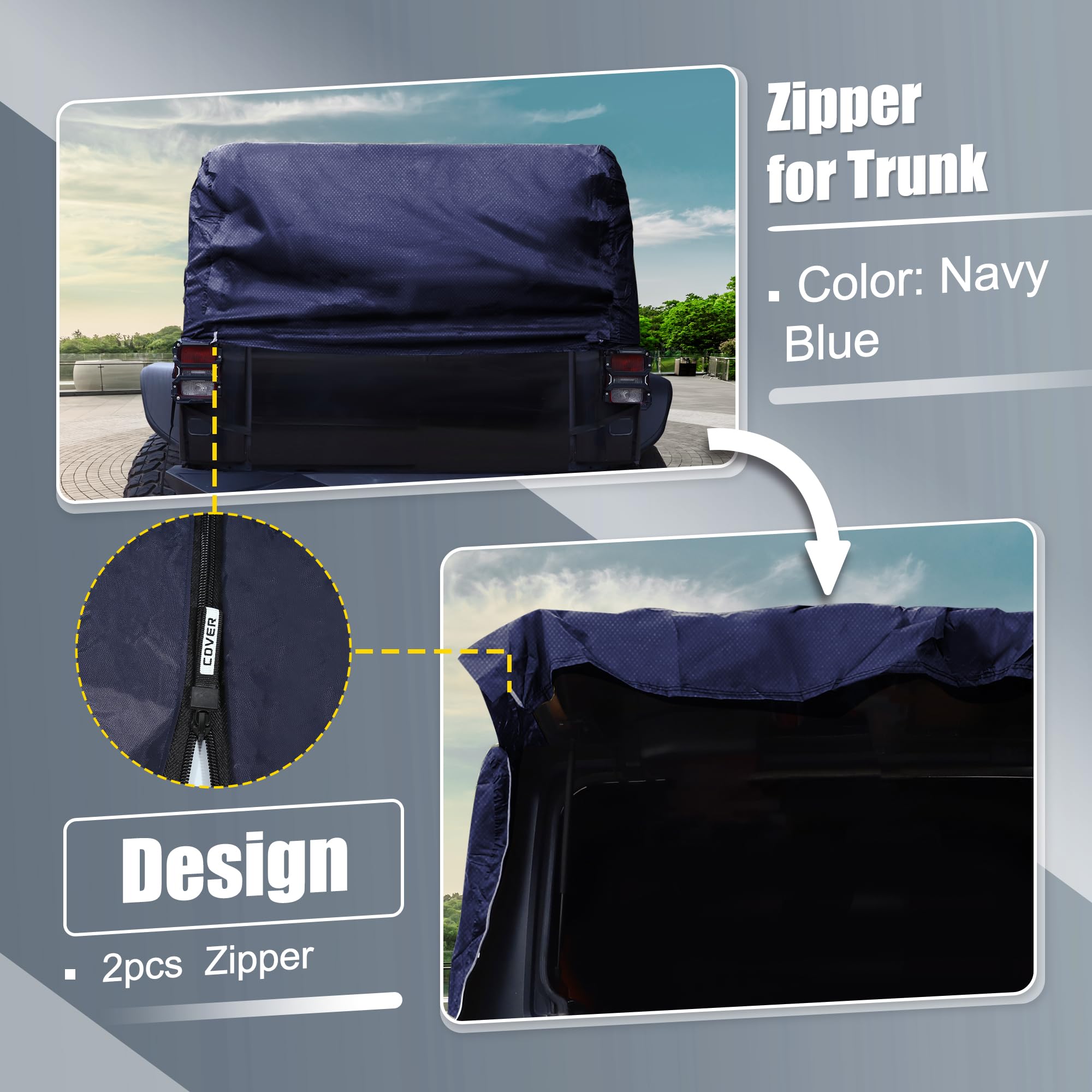 X AUTOHAUX SUV-Kabinenabdeckung für Jeep Wrangler JK JL Hardtop 4-Türer (2007–2021) – wasserdicht, UV-beständig und Allwetterschutz mit Reißverschluss für die linke Tür, 210D Oxford-Material
