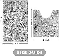 Vista 3 de Bathroom Rugs Sets 2 Piece,Super Absorbent Soft,Thick,Machine Washable Chenille Bath Mat,Non Slip Toilet Floor Rug,Bath Mats for Bathroom,20x32 Plus