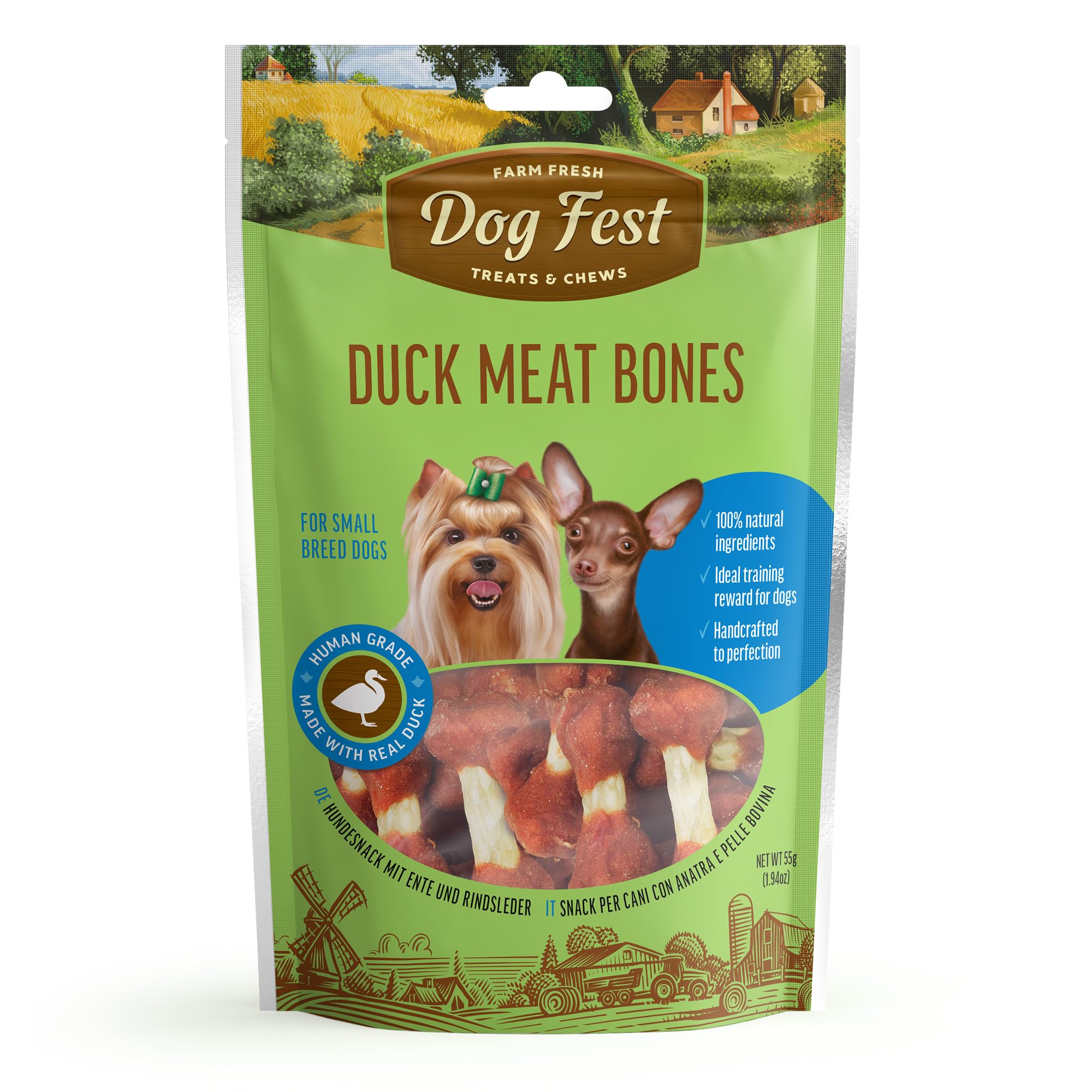 Dog Fest Premium Duck Meat Bones, Natural Dog Chews for Small Dogs, Long Lasting Dental Treats for Teeth Cleaning & Oral Care - Image 2