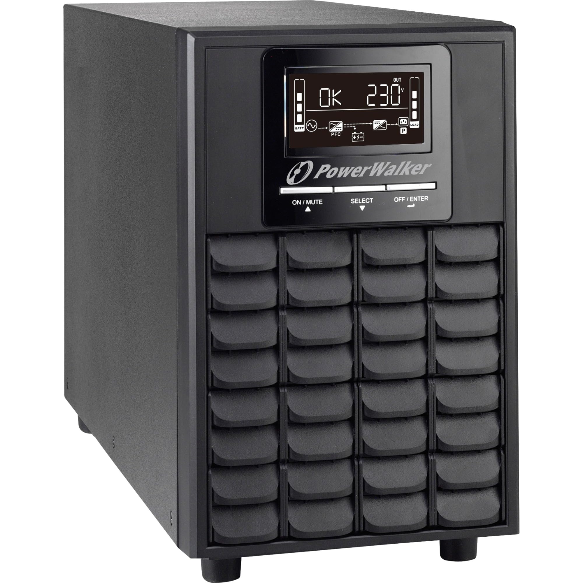 PowerWalker VFI 1500 CG PF1 Double-Conversion (en Ligne) 1500 VA 1500 W 4 Sortie(s) CA