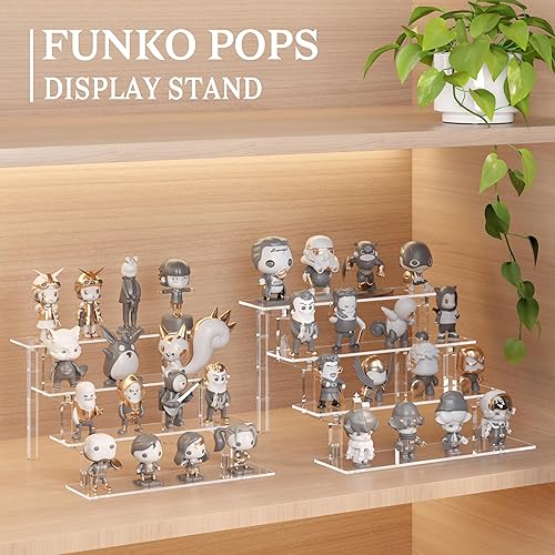 Vista 8 de Elevadores de exhibición de acrílico, organizador de perfumes de 9.5 pulgadas, elevador transparente compatible con Funko POPs, Nendoroids, figuras