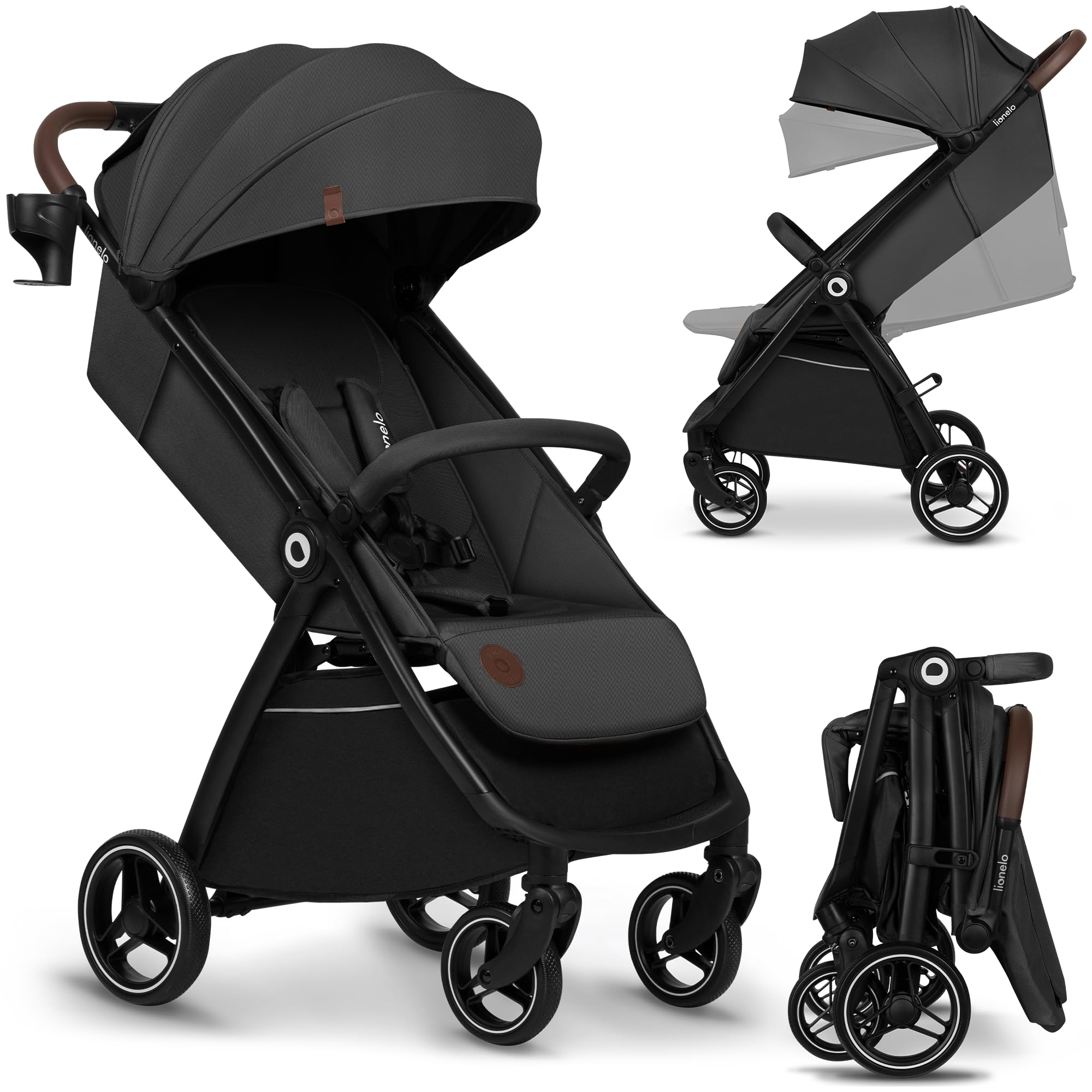 LIONELO Iva Wandelwagen voor Baby en Peuter (6–48 mnd), All-Terrain PU Wielen met Vering, Verstelbare Rugleuning en Voetsteun, XXL Zonnekap UPF 50 , Magnetische Gesp, Grote Mand, Inklapbaar, Beige LIONELO Iva Wandelwagen voor Baby en Peuter (6–48 mnd), All-Terrain PU Wielen met Vering, Verstelbare Rugleuning en Voetsteun, XXL Zonnekap UPF 50 , Magnetische Gesp, Grote Mand, Inklapbaar, Beige