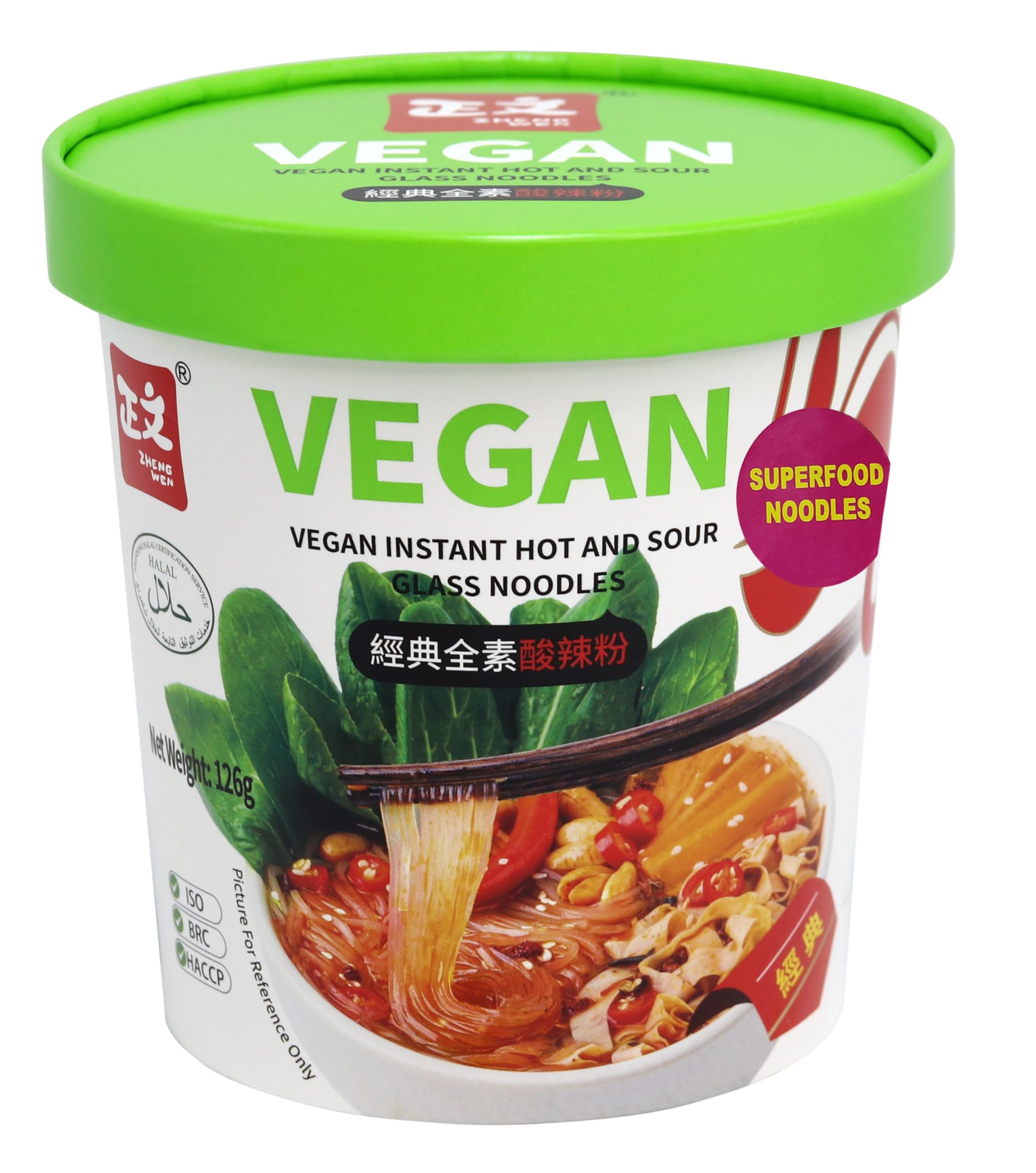 UMAI ZHENGWEN Vegan instant Hot & Sour Glass Noodles 126g| Instant Sweet Potato Noodles| Super Food Noodles| Healthy Noodles| 6 seasonings inside|-picture-26
