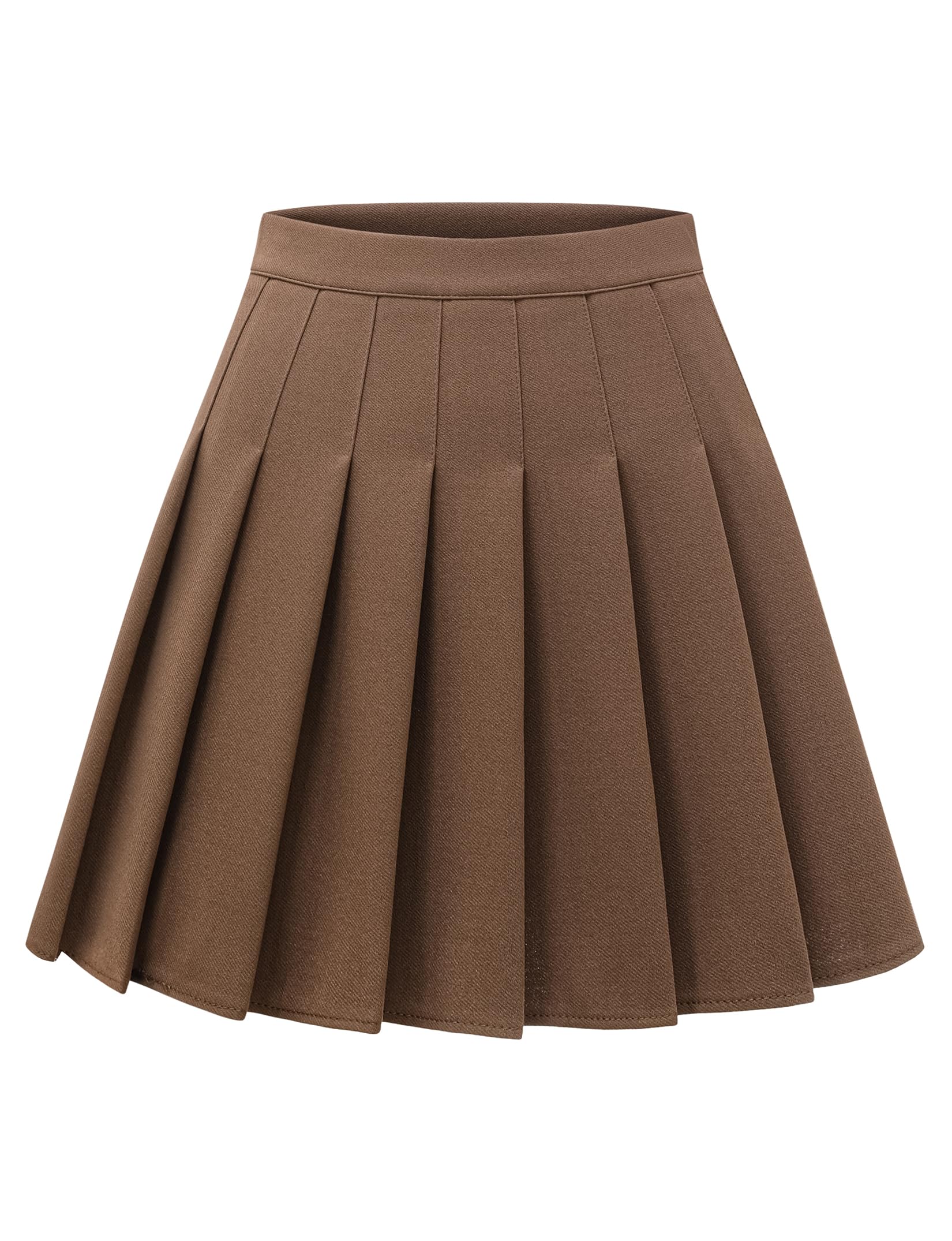Shestellar Women's High-Waisted Pleated A-Line Mini Tennis Skater Skirt