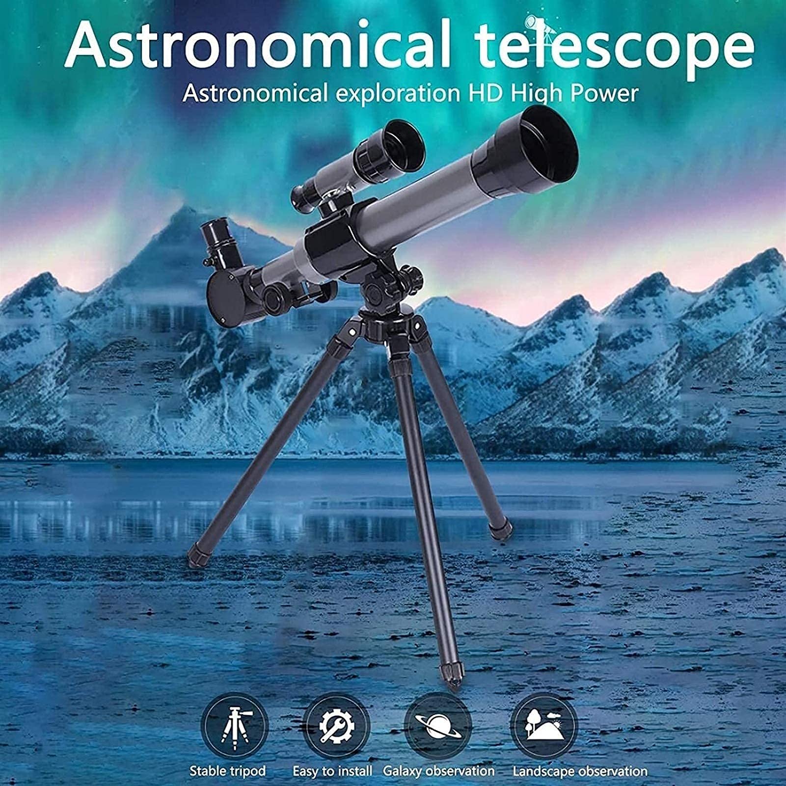 Telescopio per Astronomia, Portatile e Potente 20x-40x, Facile da Montare e Utilizzare, Ottimo per Bambini e Adulti Principianti