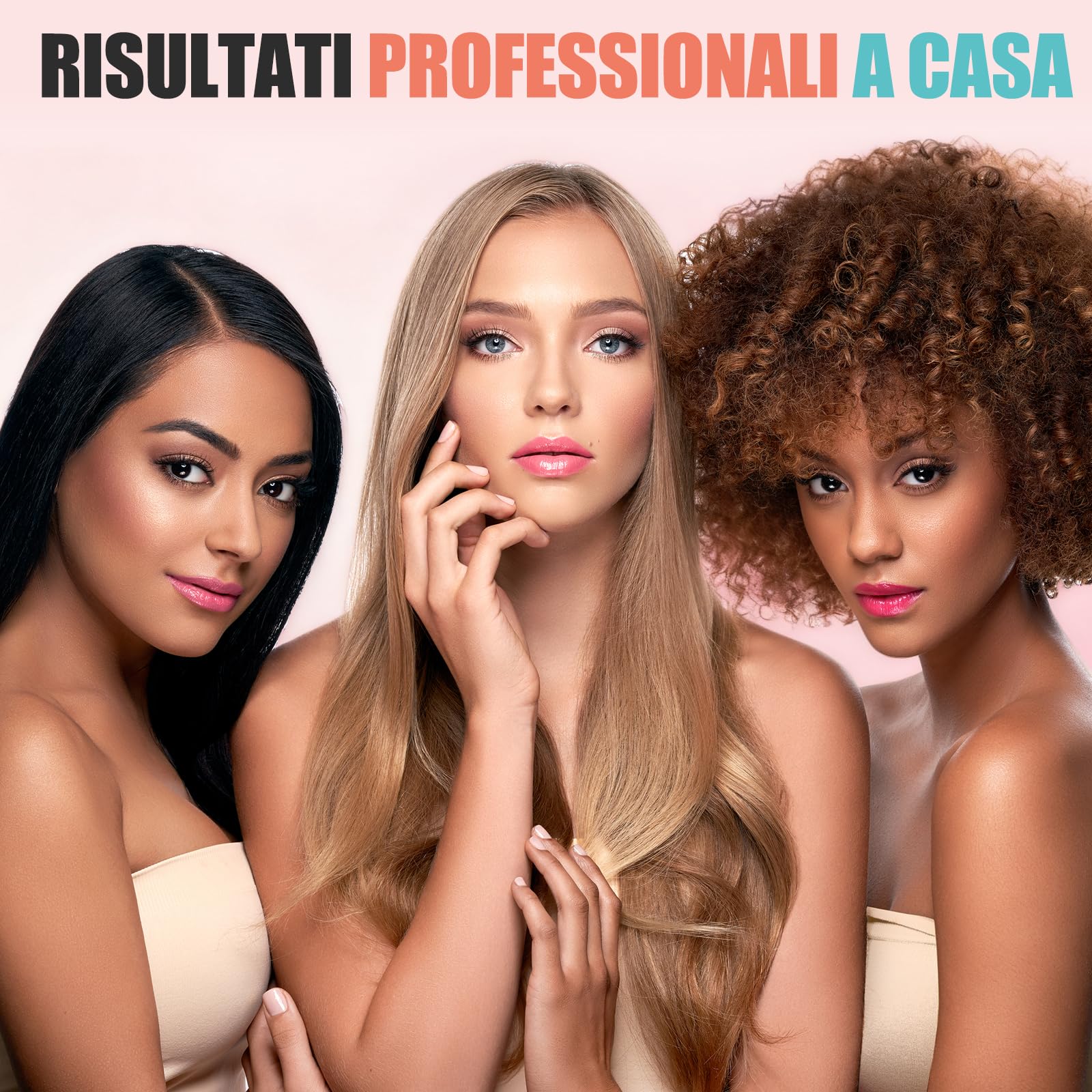 Spazzola Ad Aria Calda, Hair Brush set da 5 pezzi, 1000W Spazzola Asciugacapelli, Tecnologia a Ioni, spazzola rotante per capelli Rivestite In Ceramica e Cheratina,Volumizzant, Asciugare,Arricciare