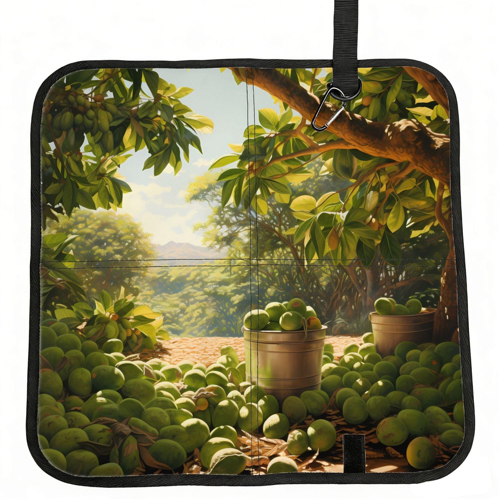 MROWYC macadamia Printed Foldable Seat Cushion - Portable with Carabiner, for Stadium, Camping, Hiking