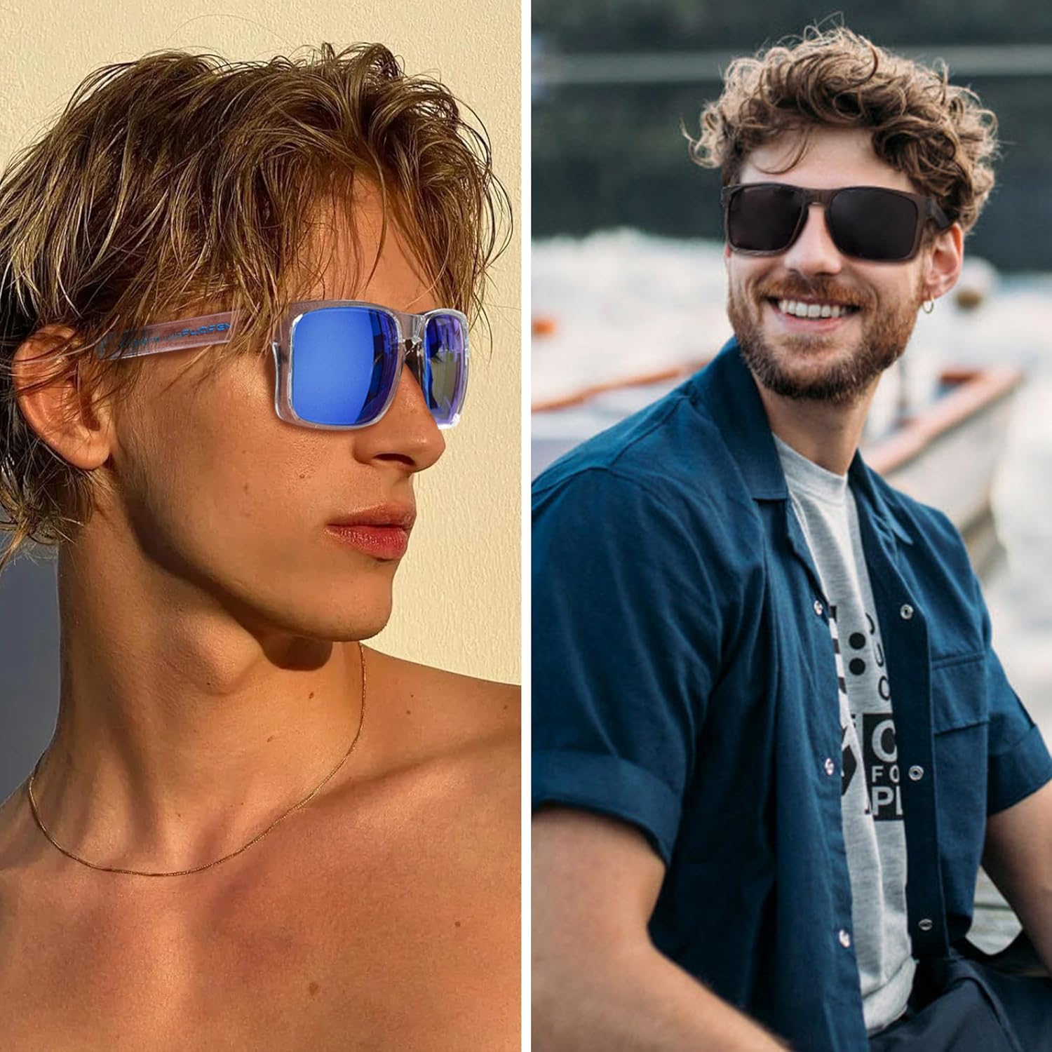 Rectangular Polarized Sports Sunglasses for Men Driving Fishing fashion UV400 Protection Shades - Image 3